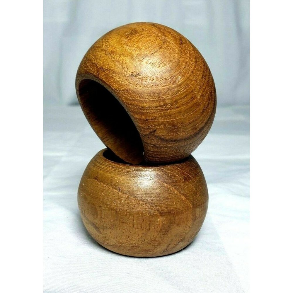 Wooden Napkin Rings Set of 2 Alfred Knobler Scandia